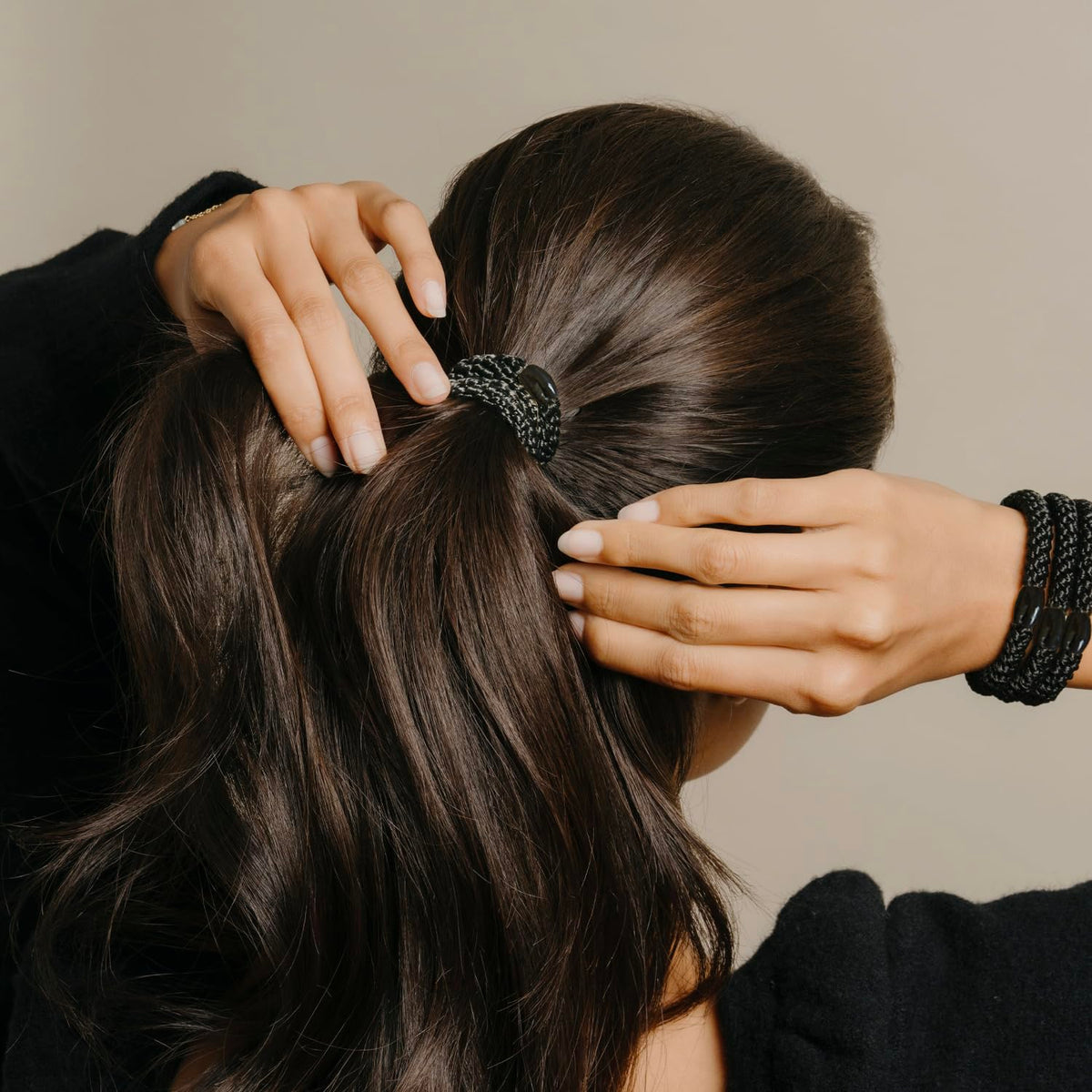 L. Erickson ponytail holders in packaging
