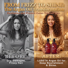 L LUSETA Argan Oil Conditioner application on hair