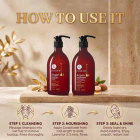 L LUSETA Argan Oil Shampoo and Conditioner with Argan nuts