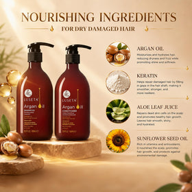 L LUSETA Argan Oil Shampoo application on hair