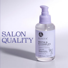 L LUSETA Biotin B-Complex Hair Growth Serum application on hair