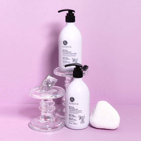 L LUSETA Biotin B-Complex Shampoo bottle close-up