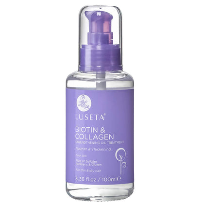 L LUSETA Biotin & Collagen Hair Oil Serum 3.38 fl oz front view