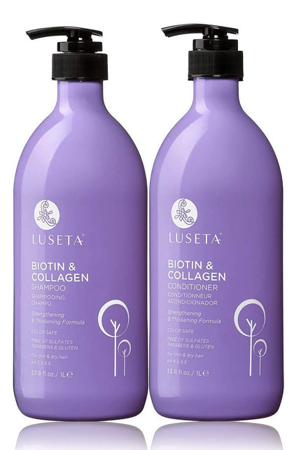 L LUSETA Biotin & Collagen Shampoo 33.8oz front view