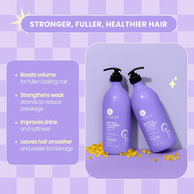 L LUSETA Biotin & Collagen Shampoo close-up of bottle