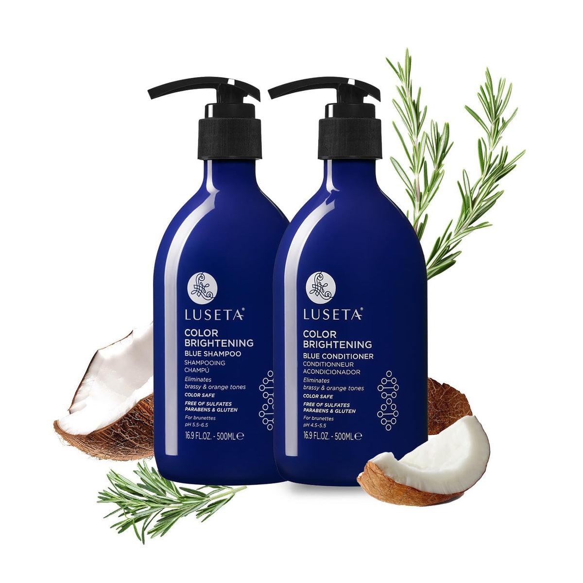 L LUSETA Blue Shampoo 16.9oz bottle front view