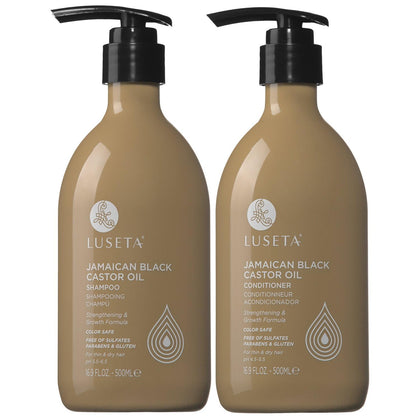L LUSETA Castor Oil Shampoo and Conditioner Set front view