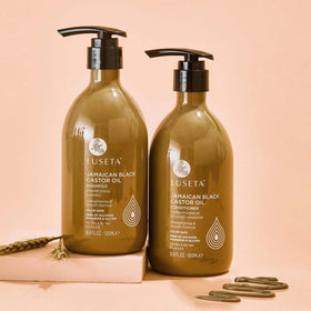 L LUSETA Castor Oil Shampoo and Conditioner Set packaging