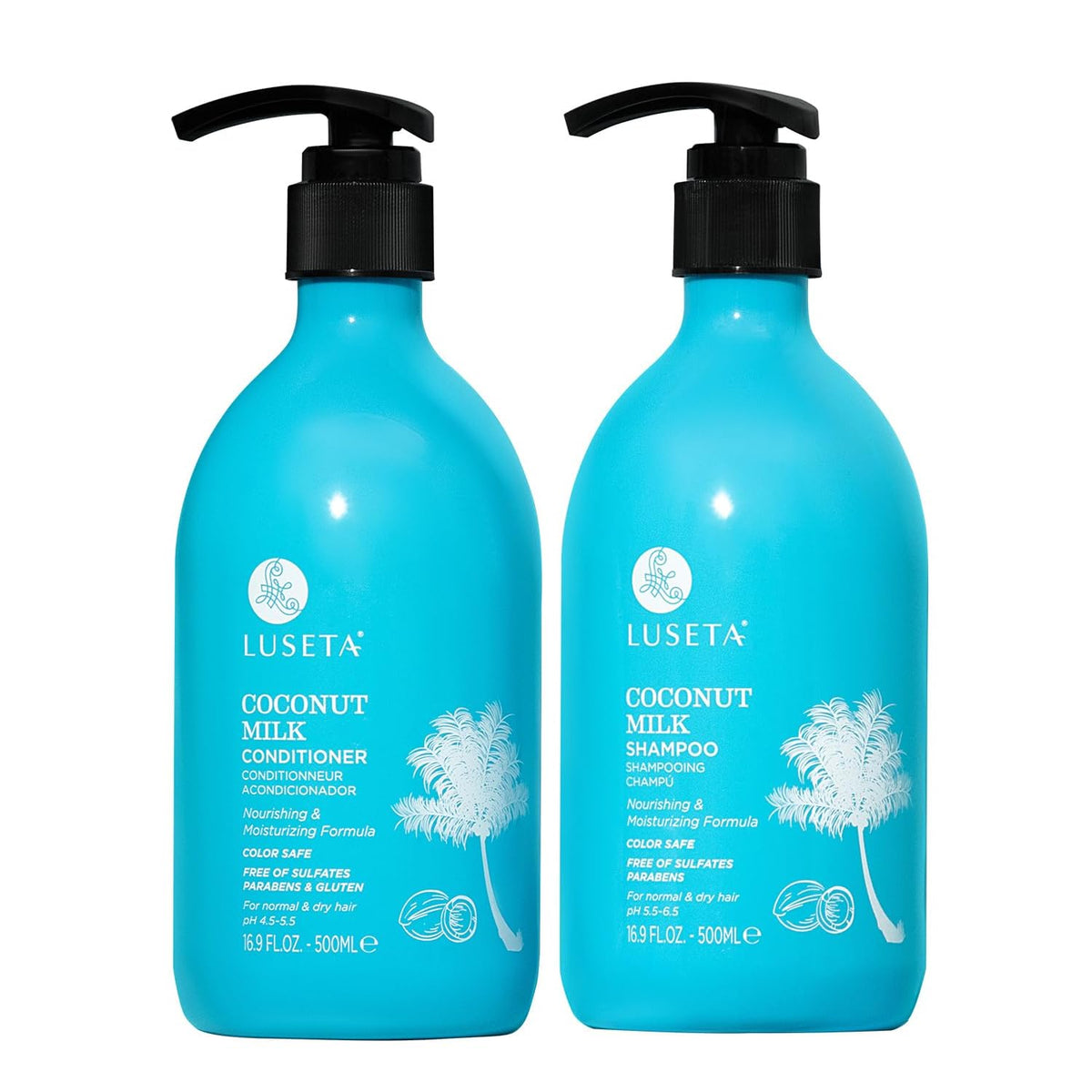 L LUSETA Coconut Oil Shampoo 16.9oz front view