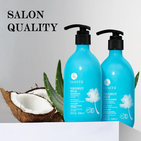 L LUSETA Coconut Oil Shampoo and Conditioner set side view