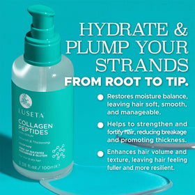 L LUSETA Collagen Peptides Hair Oil bottle with pump