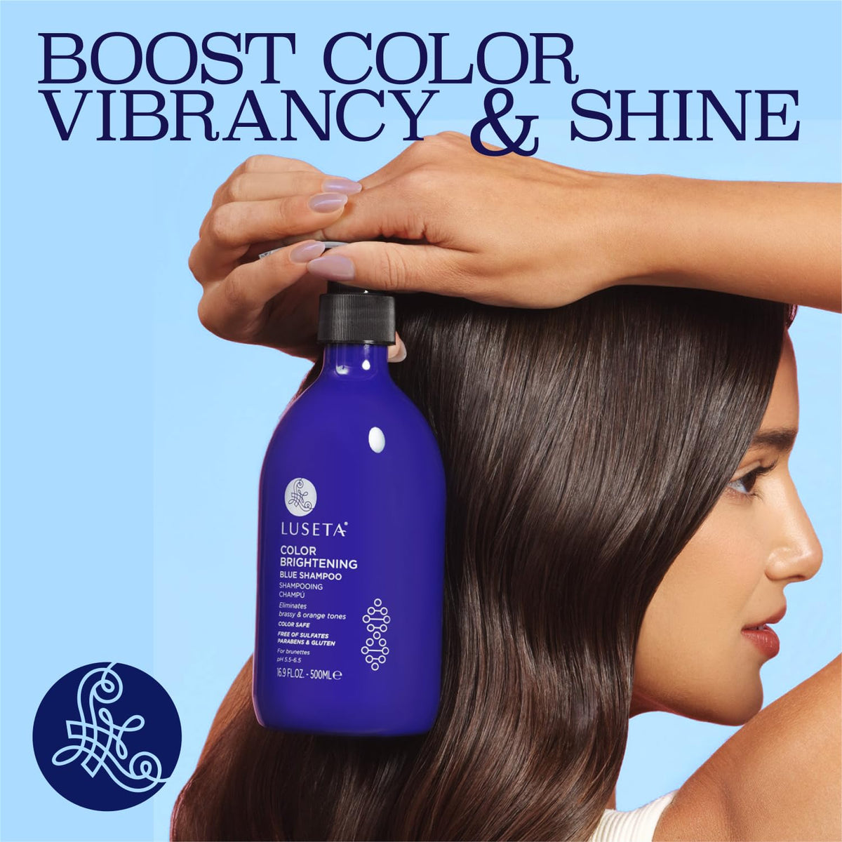 L LUSETA Color Brightening Blue Conditioner texture close-up