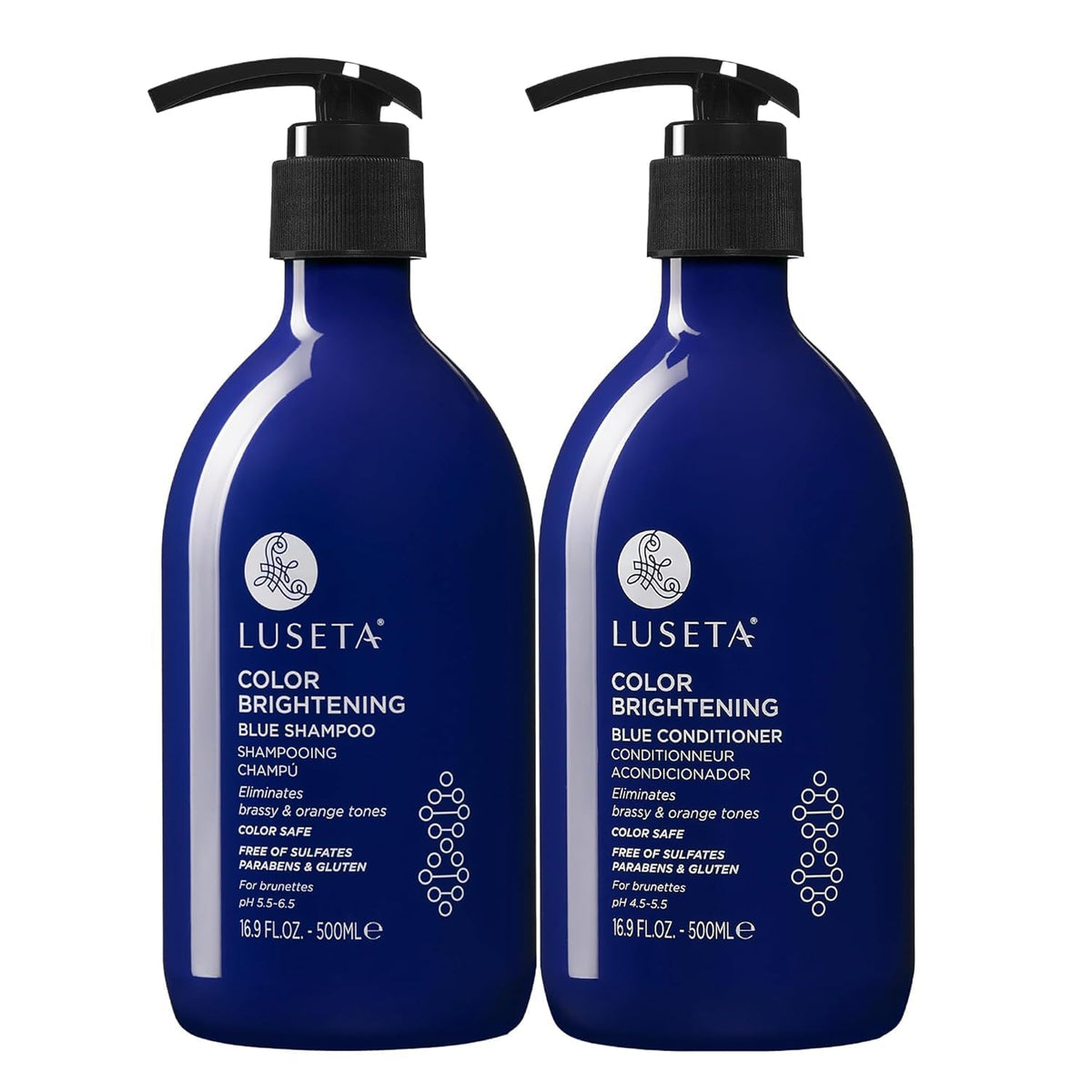 L LUSETA Color Brightening Blue Shampoo front view 16.9oz