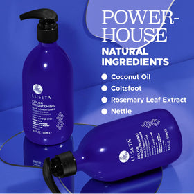 L LUSETA Color Brightening Blue Shampoo texture close-up
