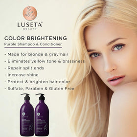 L LUSETA Color Brightening Purple Conditioner front view, 33.8oz
