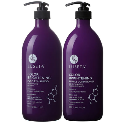 L LUSETA Color Brightening Purple Shampoo front view, 33.8oz