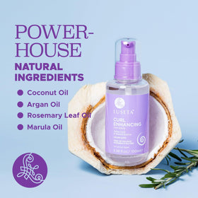 L LUSETA Curl support Hair Oil applied on curly hair