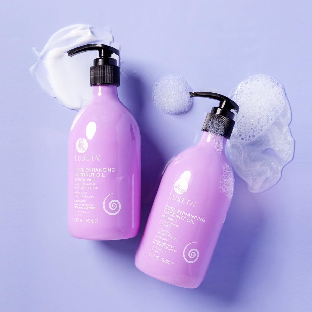 L LUSETA Curly Hair Shampoo application on hair