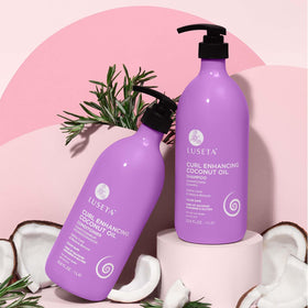 L LUSETA Curly Hair Shampoo bottle with coconut oil ingredient
