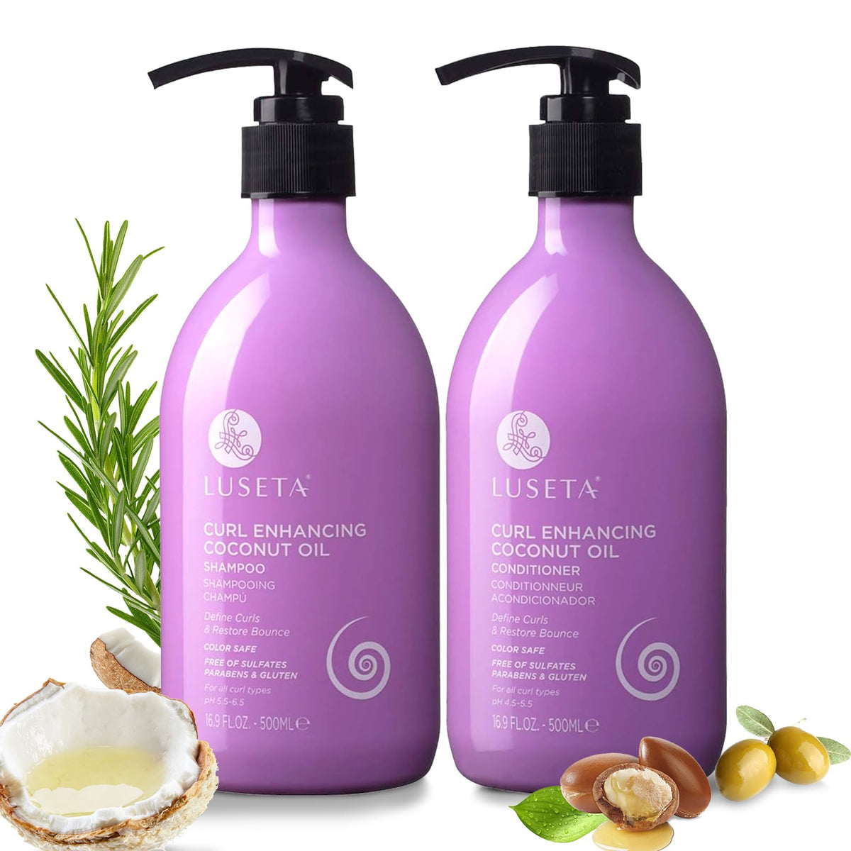 L LUSETA Curly Hair Shampoo front view 16.9 fl oz
