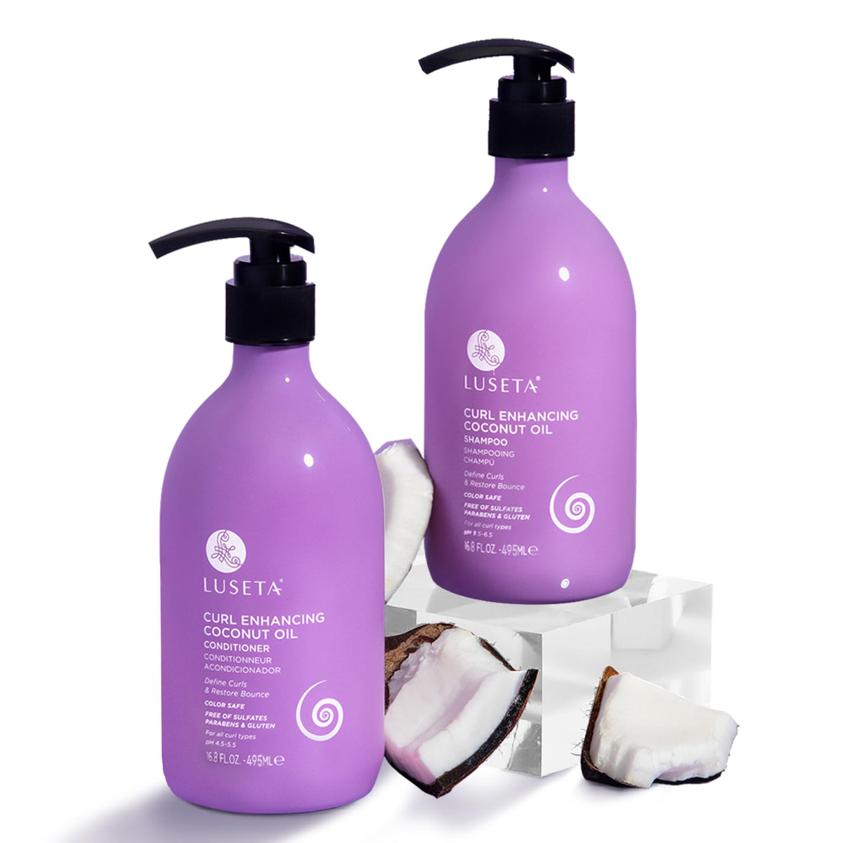 L LUSETA Curly Shampoo 16.8 fl oz front view