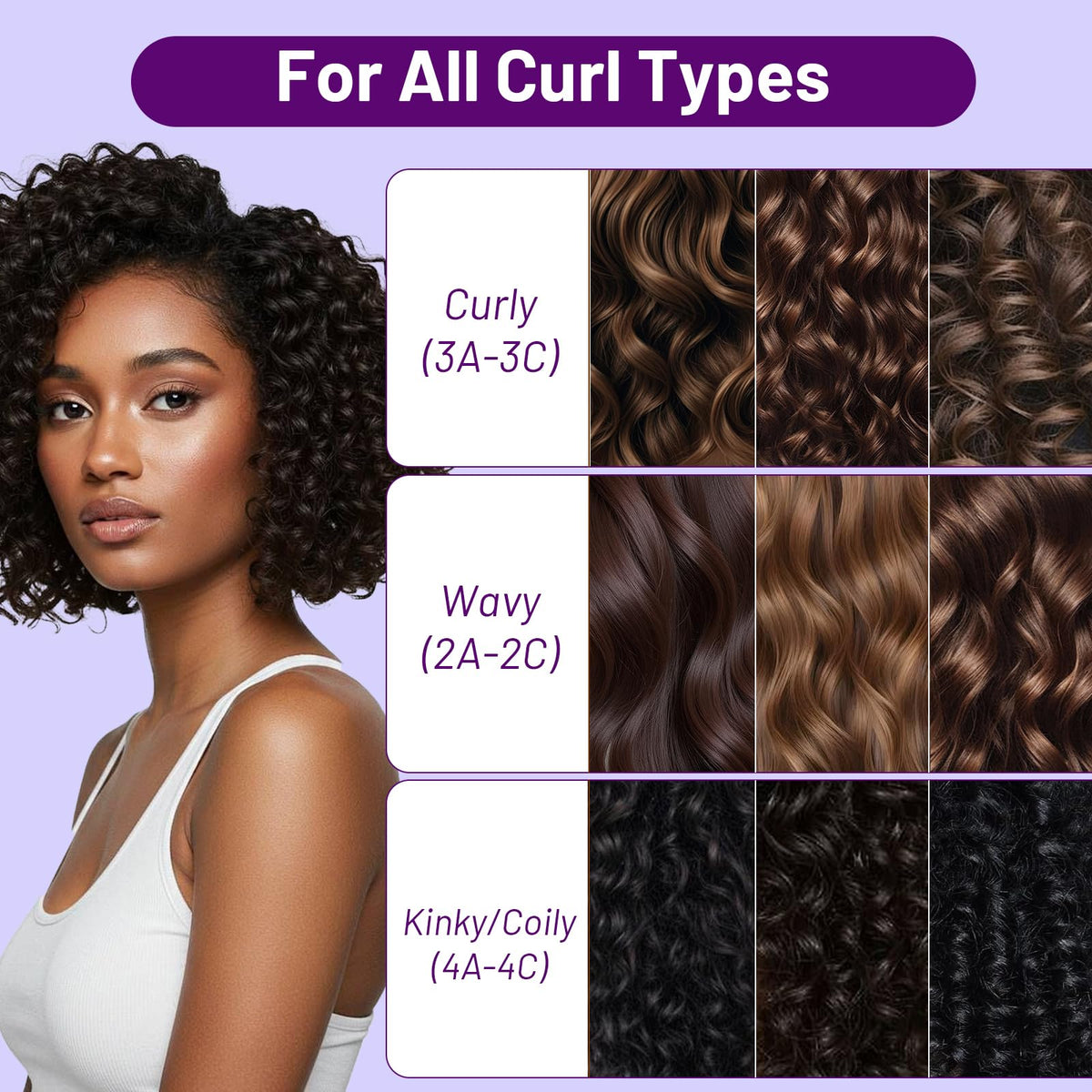 L LUSETA Curly Shampoo and Conditioner set side view
