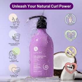 L LUSETA Curly Shampoo and Conditioner with tropical background