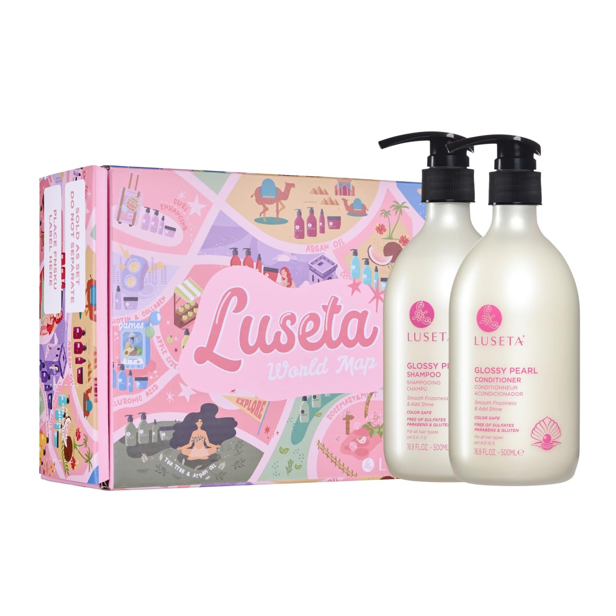 L LUSETA Glossing Pearl Shampoo and Conditioner Set front view