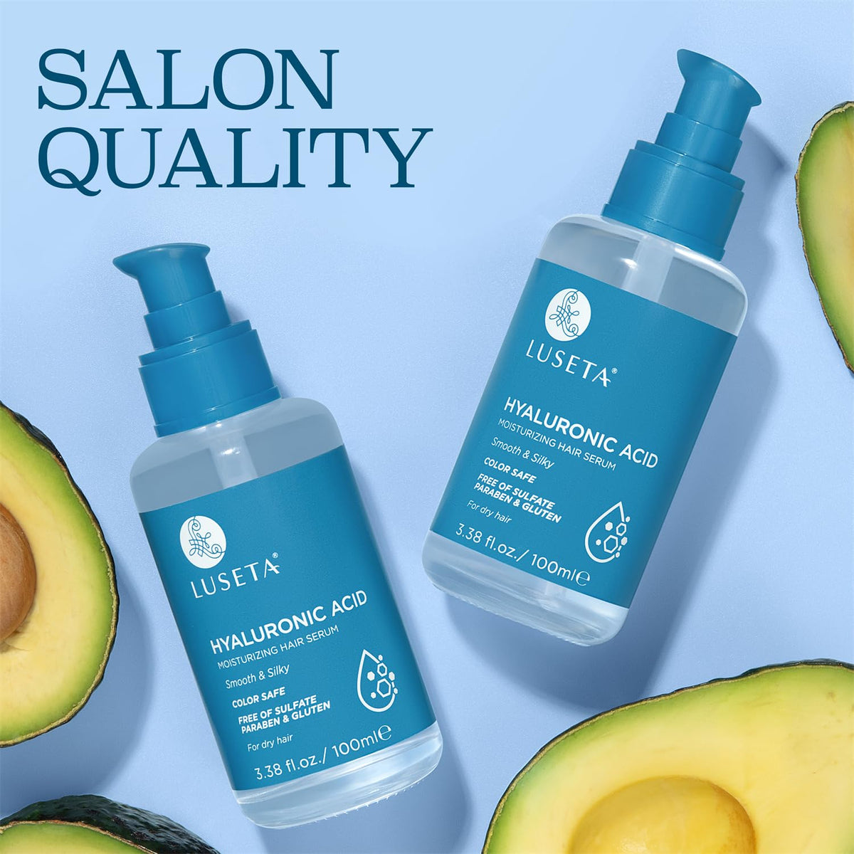 L LUSETA Hyaluronic Acid Hair Serum with avocado and argan oil