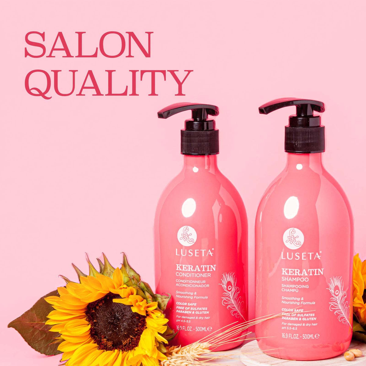 L LUSETA Keratin Conditioner bottle close-up