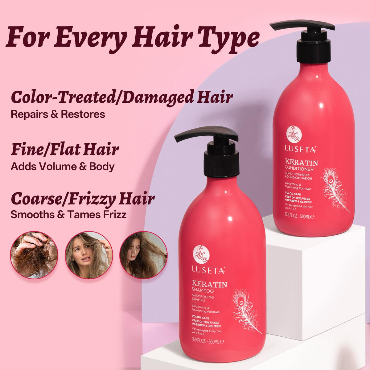 L LUSETA Keratin Conditioner close-up of texture