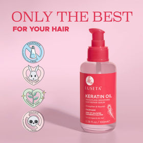 L LUSETA Keratin Hair Oil Serum application on hair