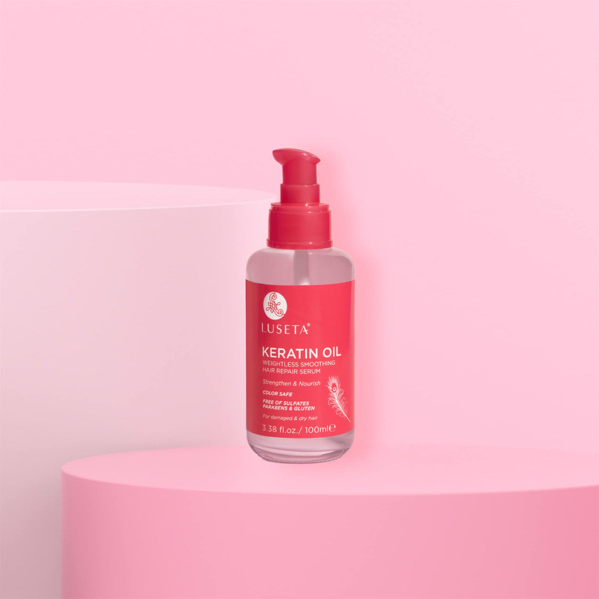 L LUSETA Keratin Hair Oil Serum lifestyle use