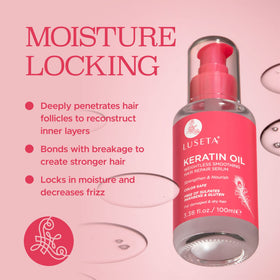 L LUSETA Keratin Hair Oil Serum packaging details