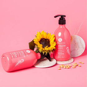 L LUSETA Keratin Shampoo and Conditioner set with travel sizes