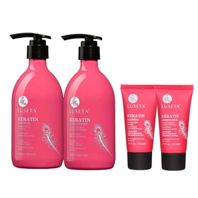 L LUSETA Keratin Shampoo front view with pump