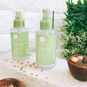 L LUSETA Macadamia Oil Hair Moisture Serum application on hair