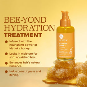 L LUSETA Manuka Honey Hair Oil with honey and argan oil ingredients