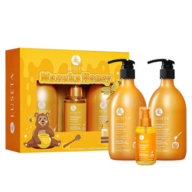 L LUSETA Manuka Honey Moisturizing Trio Hair Care Set packaging