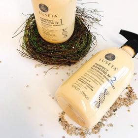 L LUSETA Perfect Bonding Shampoo and Conditioner set packaging