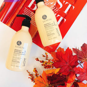 L LUSETA Perfect Bonding Shampoo pouring into hand