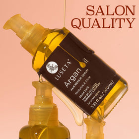 L LUSETA Pure Argan Oil Hair Serum bottle with cap
