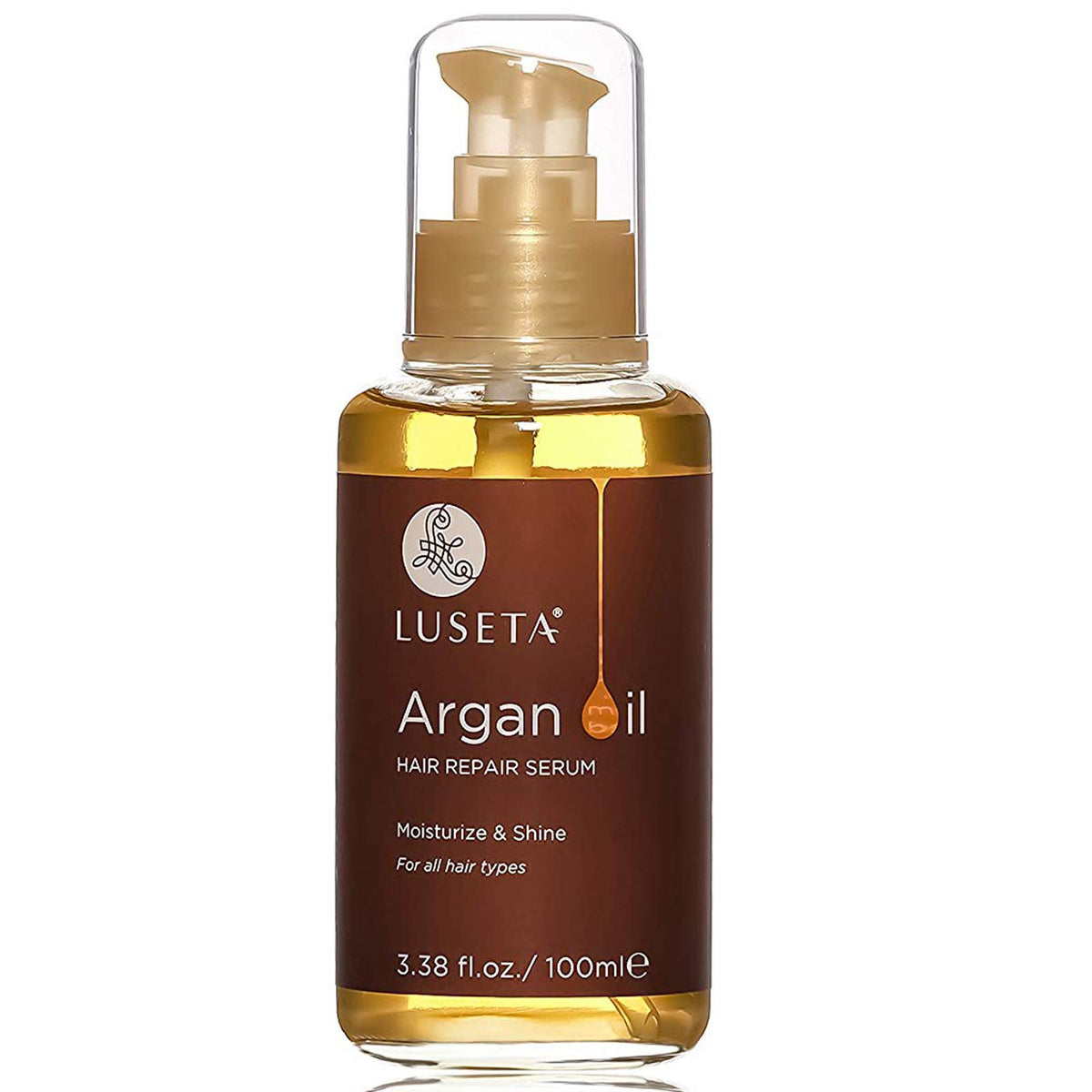 L LUSETA Pure Argan Oil Hair Serum front view 3.38 fl oz