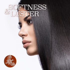L LUSETA Pure Argan Oil Hair Serum on vanity