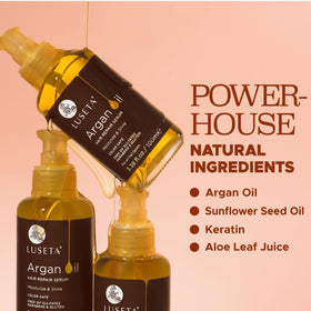 L LUSETA Pure Argan Oil Hair Serum texture close-up