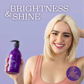 L LUSETA Purple Conditioner application on hair