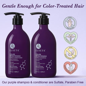 L LUSETA Purple Conditioner bottle close-up