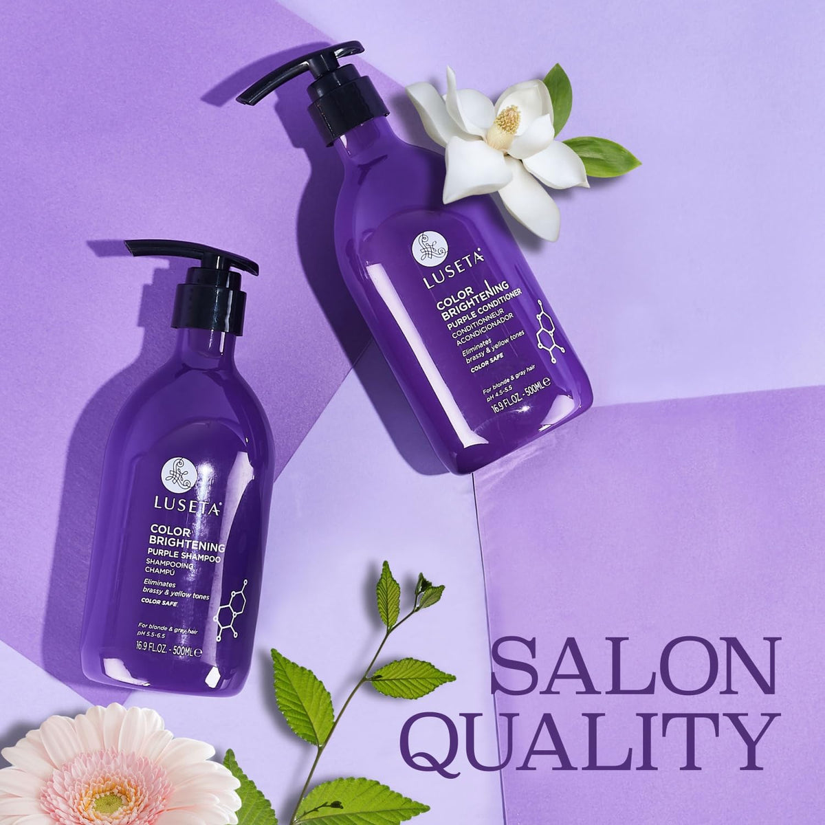 L LUSETA Purple Conditioner bottle with coconut oil ingredients