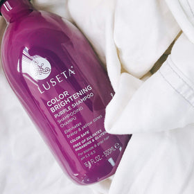L LUSETA Purple Shampoo 33.8oz with a close-up of the cap