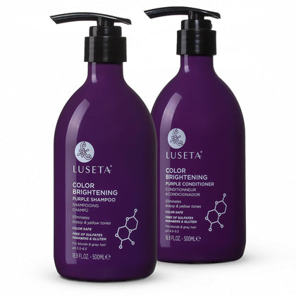 L LUSETA Purple Shampoo and Conditioner Set 2x16.9oz front view